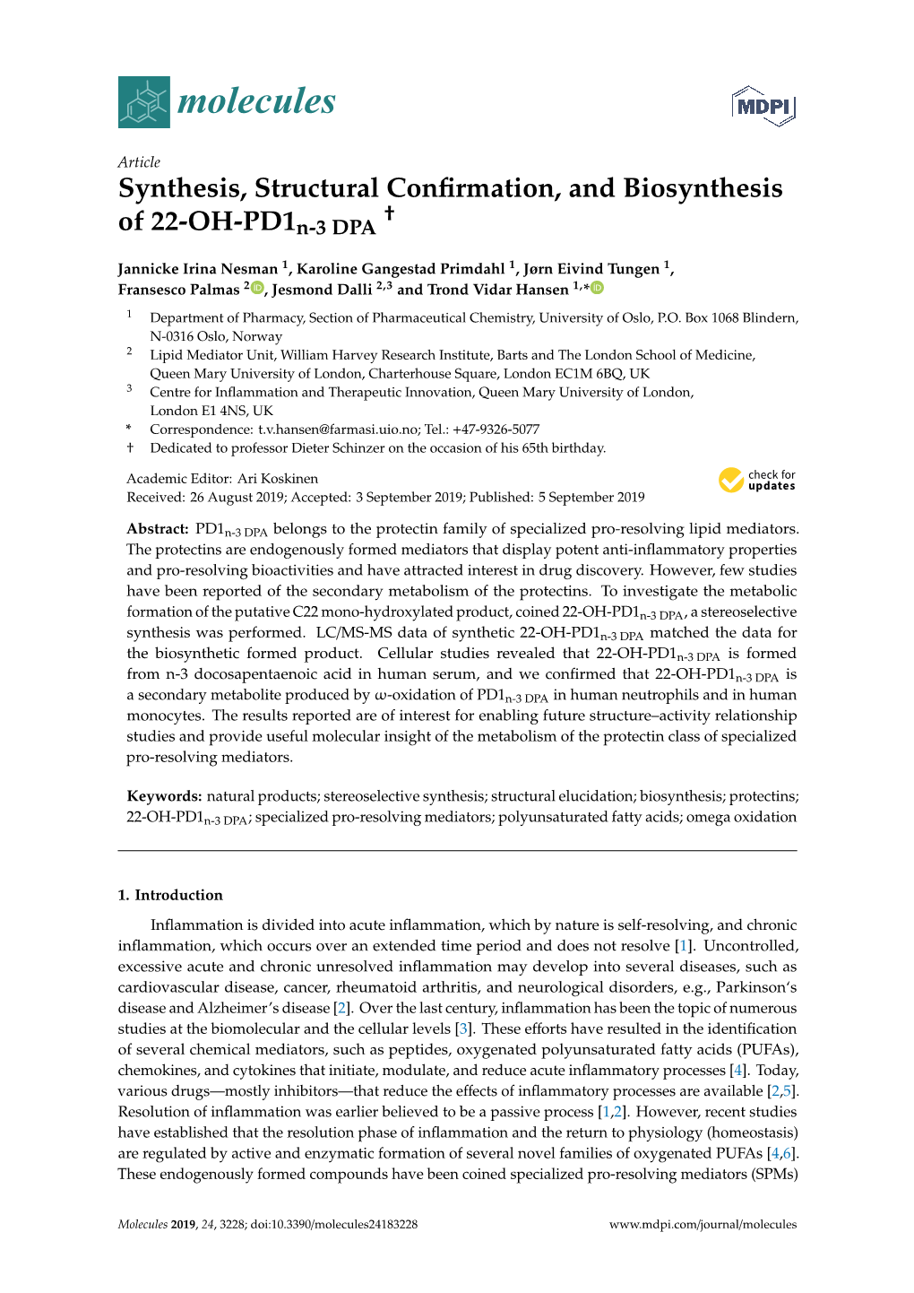 Synthesis, Structural Confirmation, And