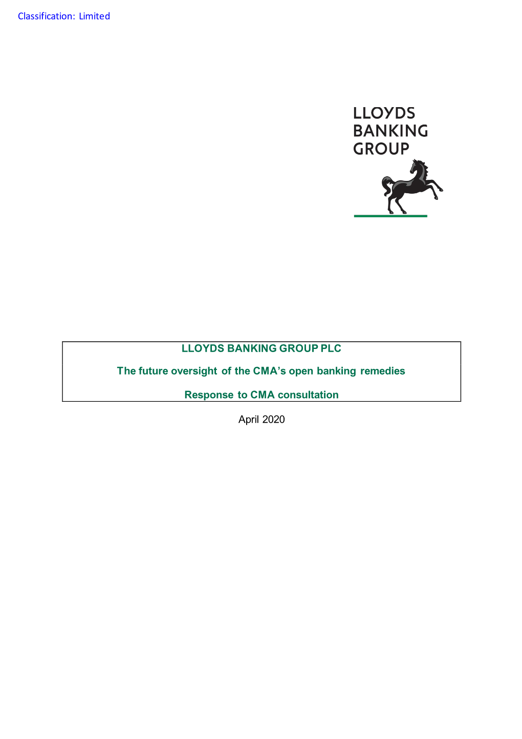 Lloyds Banking Group Response to Consultation