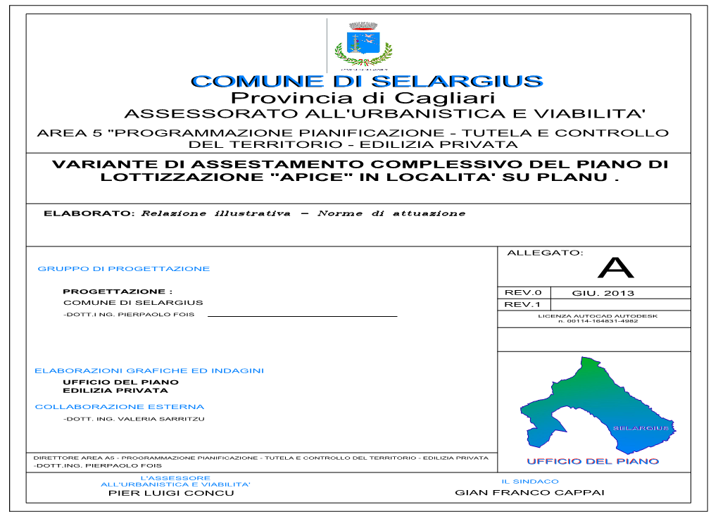 COMUNE DI SELARGIUS Provincia Di Cagliari