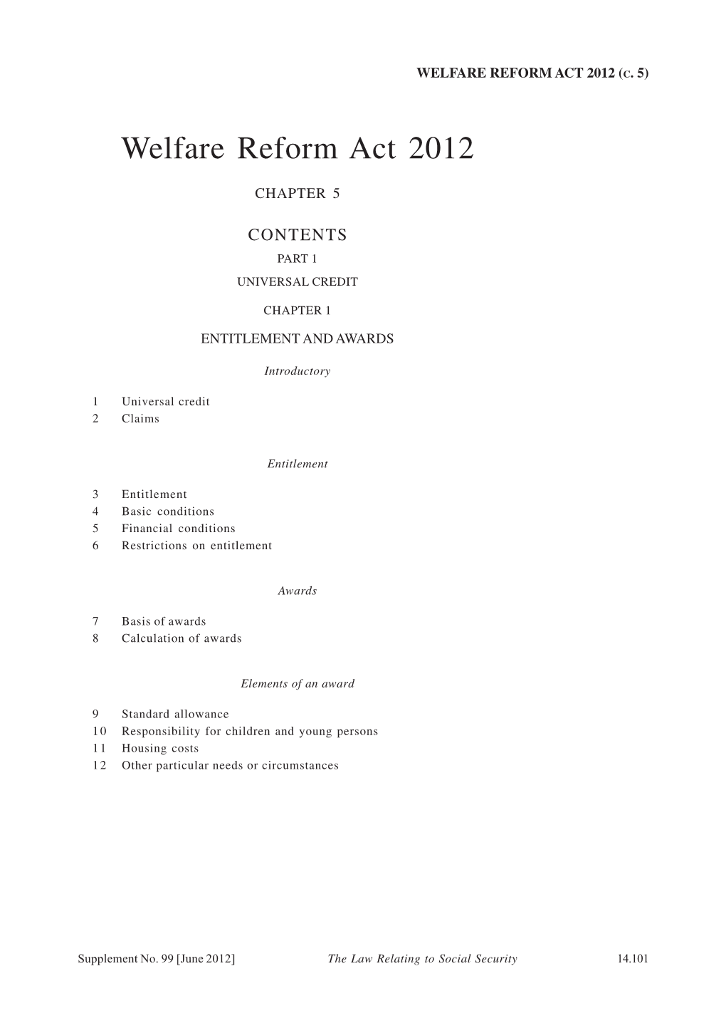 Welfare Reform Act 2012 (C