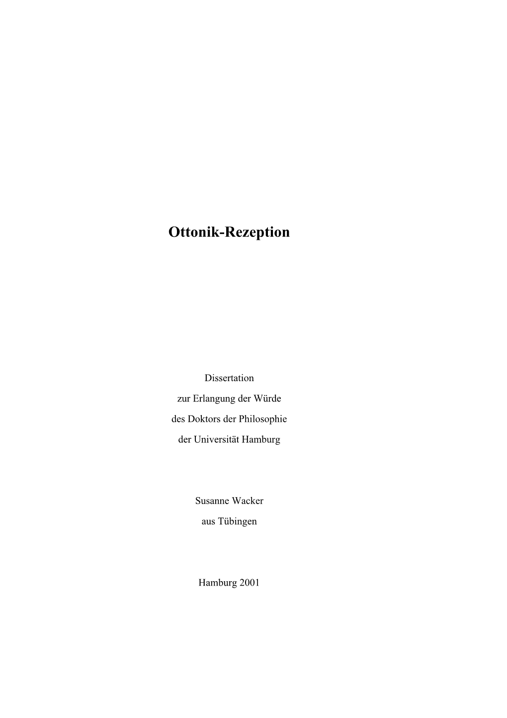 Ottonik-Rezeption