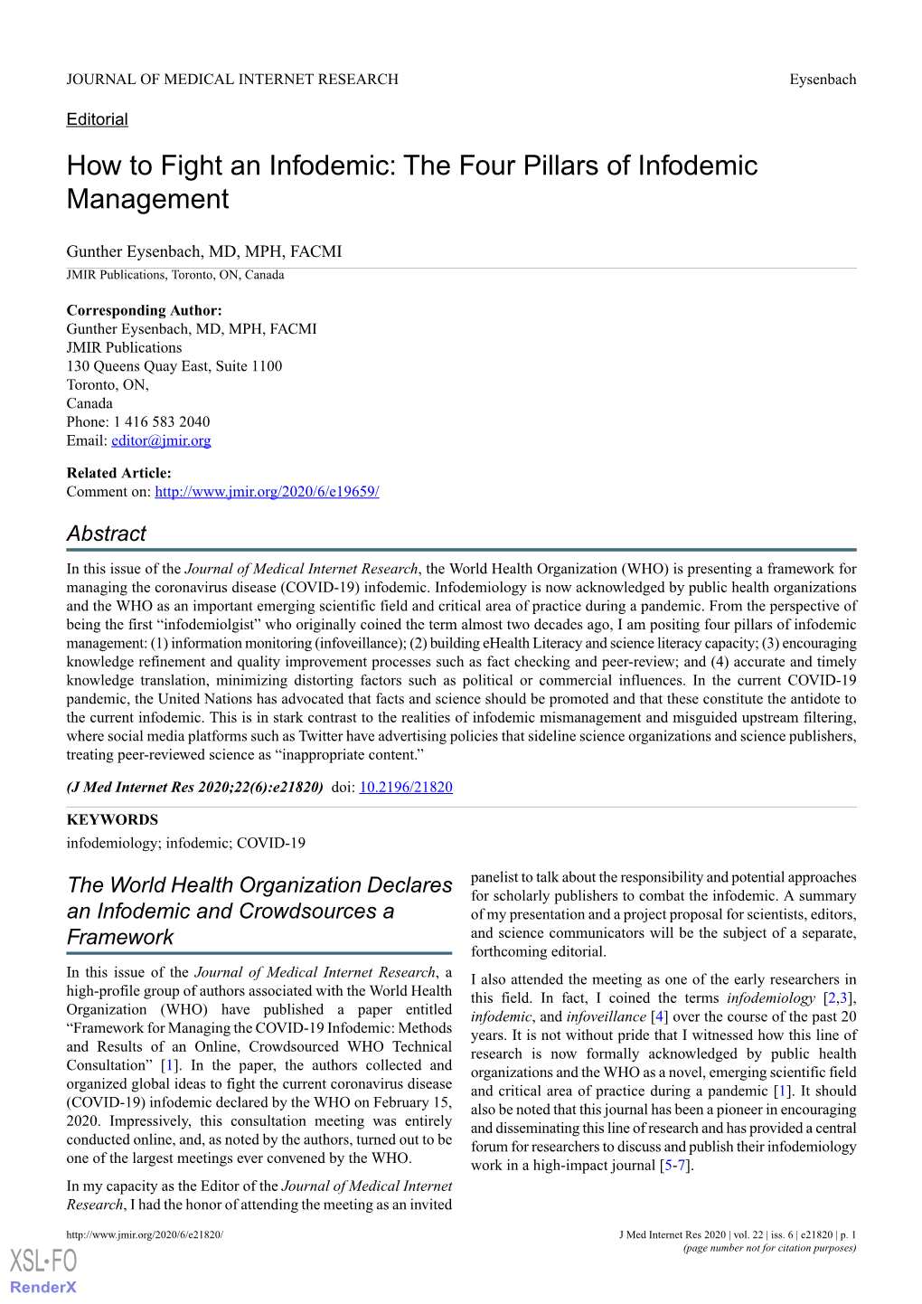 The Four Pillars of Infodemic Management