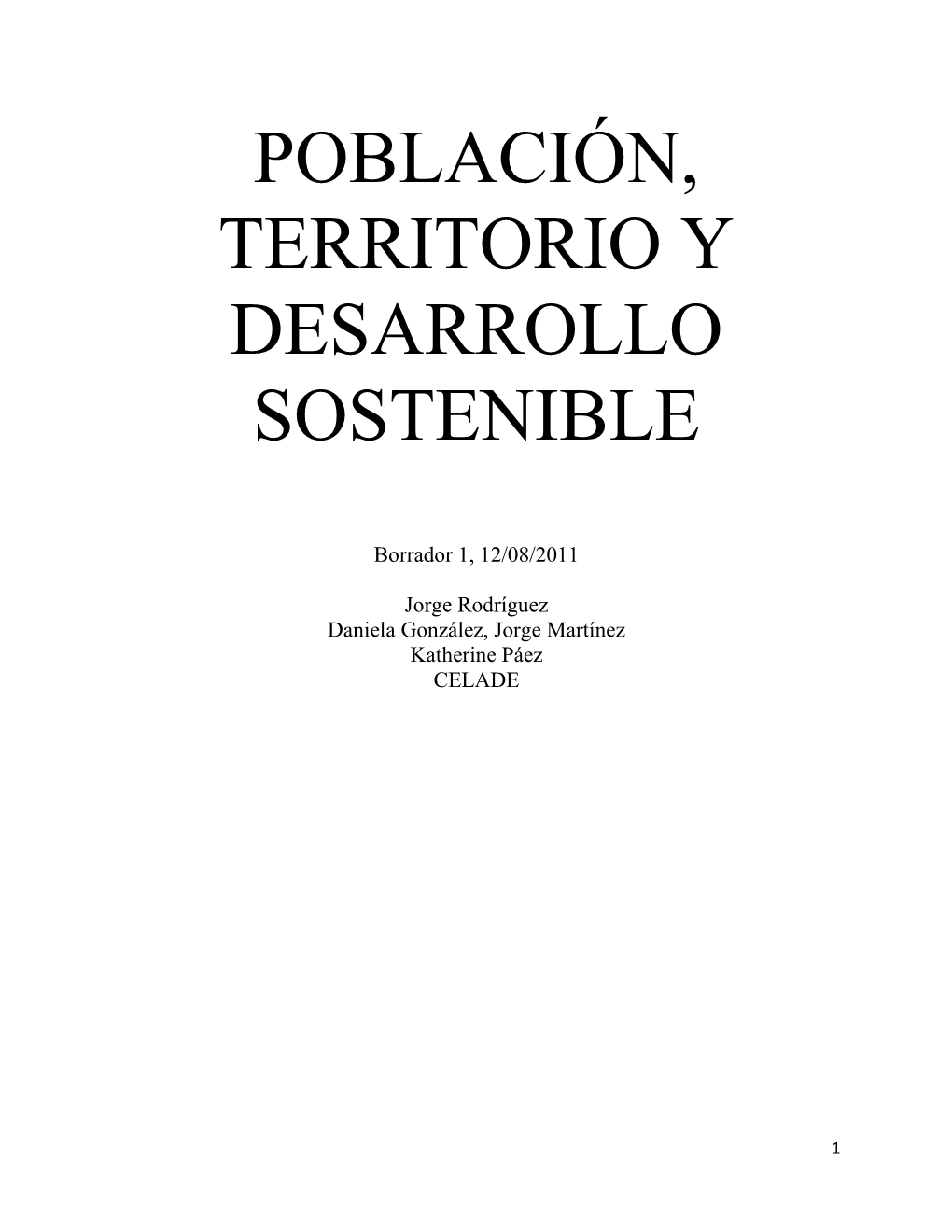 Poblacion Territorio Y Desarrollo Sostenible CELADE