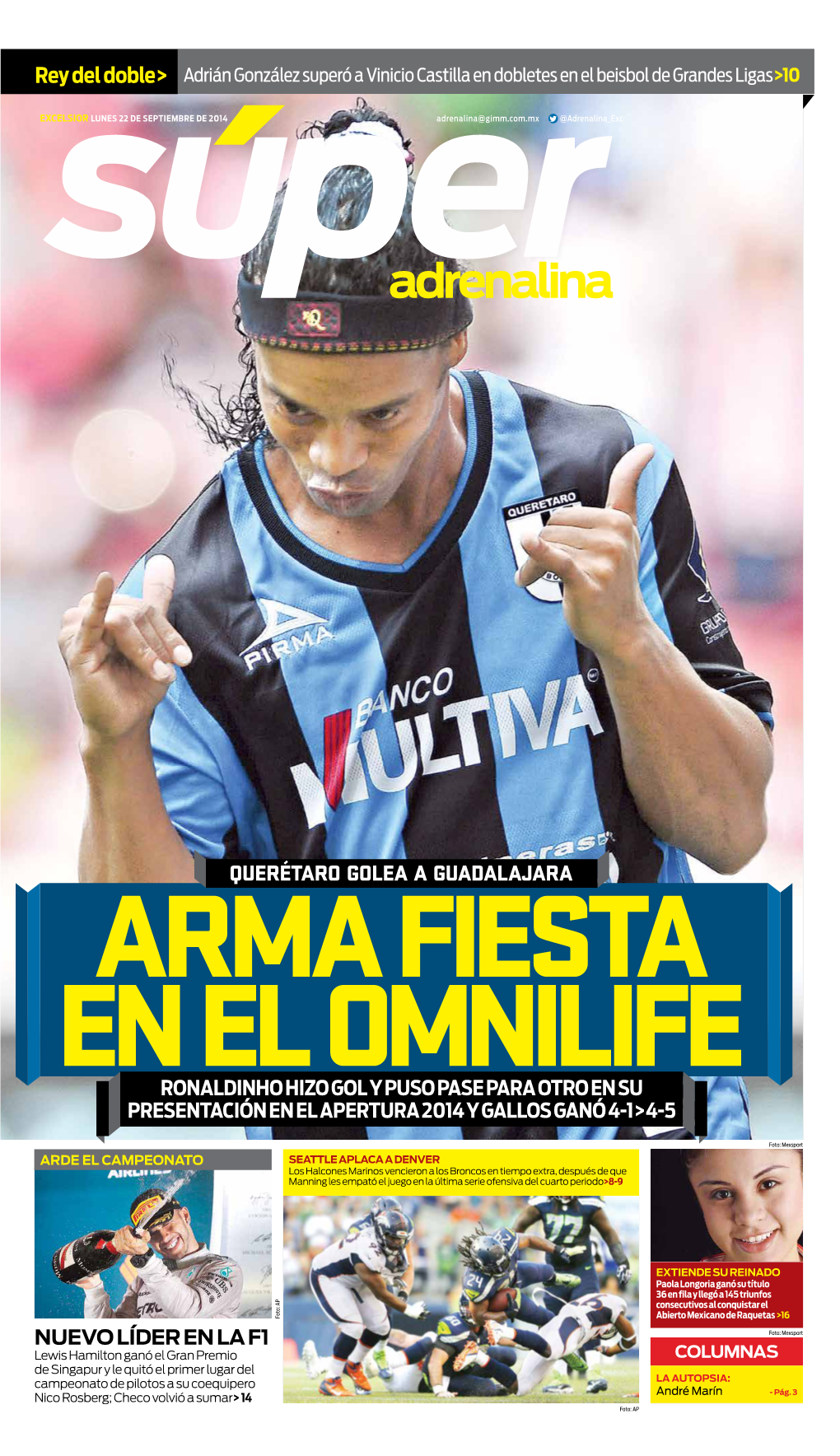 Querétaro Golea a Guadalajara Arma Fiesta En El Omnilife Ronaldinho Hizo Gol Y Puso Pase Para Otro En Su Presentación En El Apertura 2014 Y Gallos Ganó 4-1>4-5