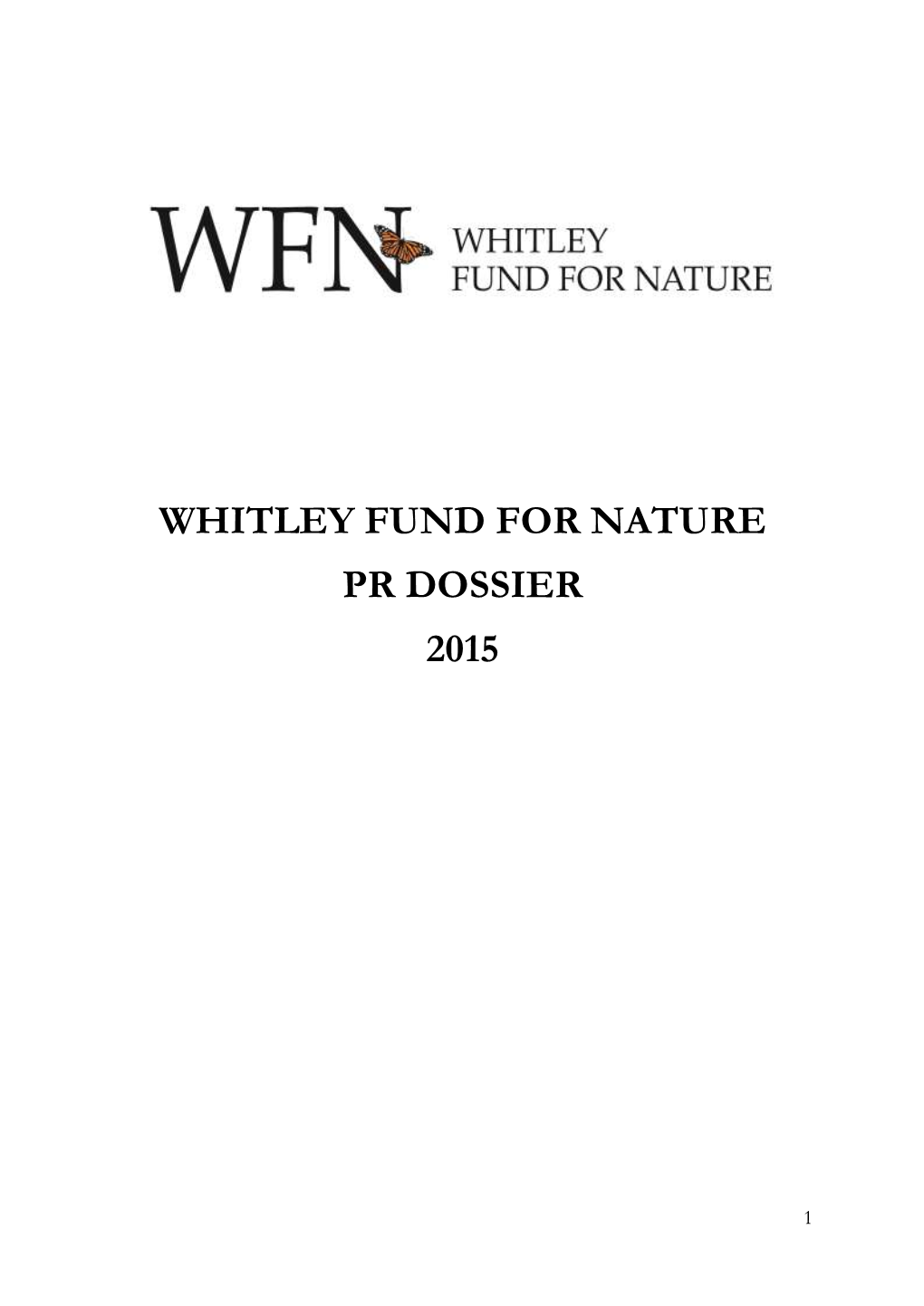 Whitley Fund for Nature Pr Dossier 2015