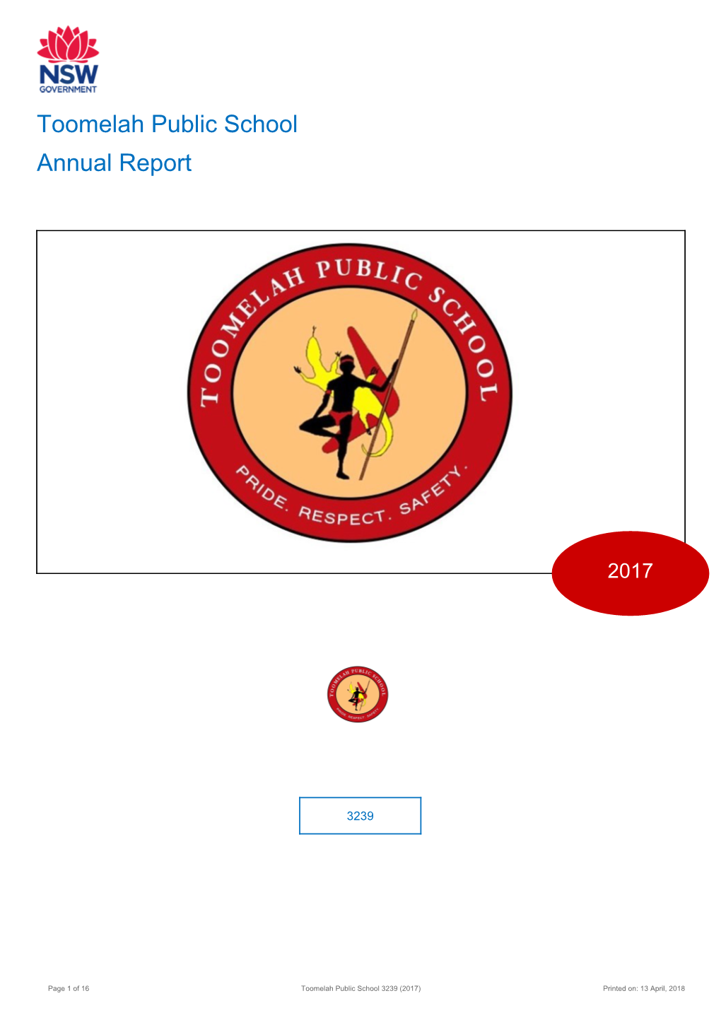 2017 Toomelah Public School Annual Report