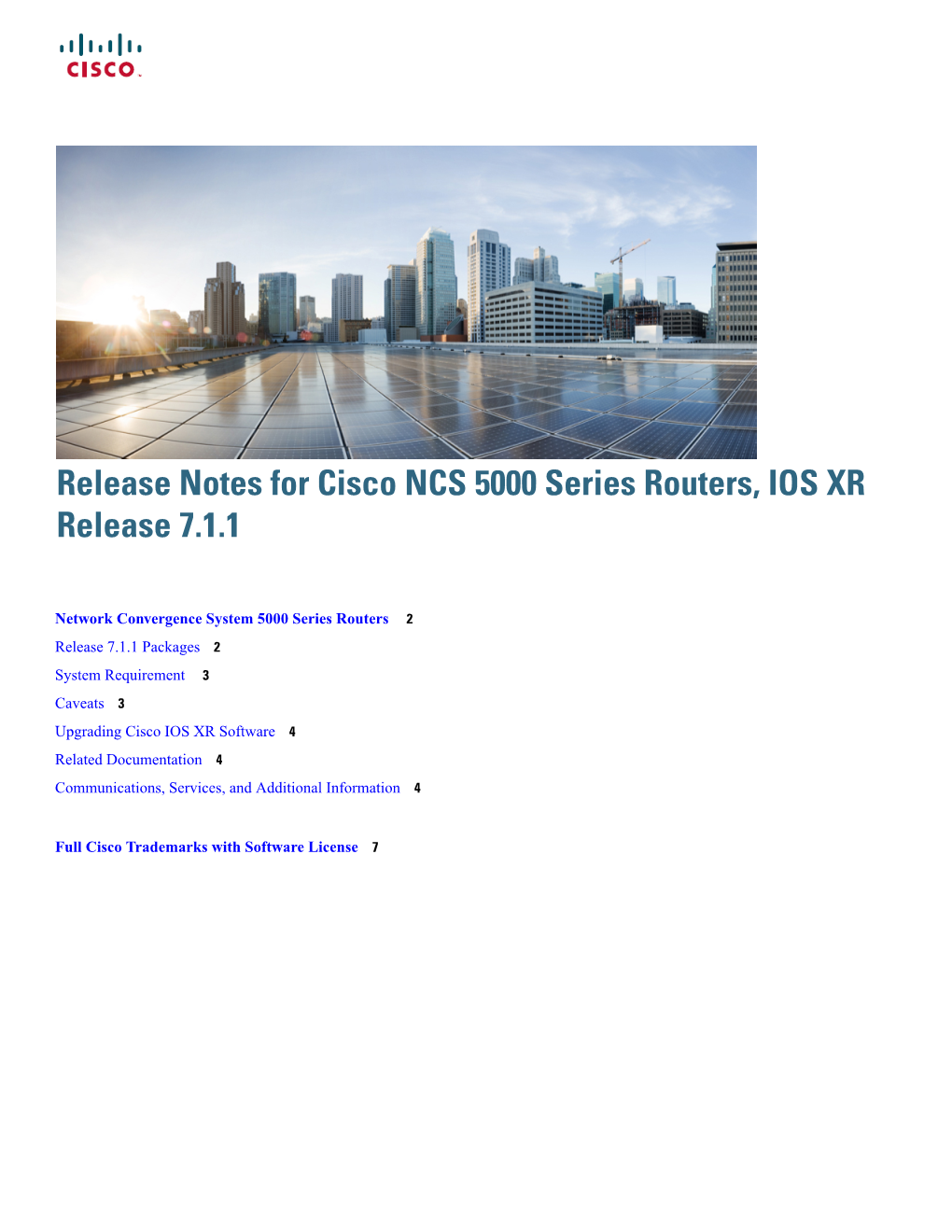 Release Notes for Cisco NCS 5000 Series Routers, IOS XR Release 7.1.1