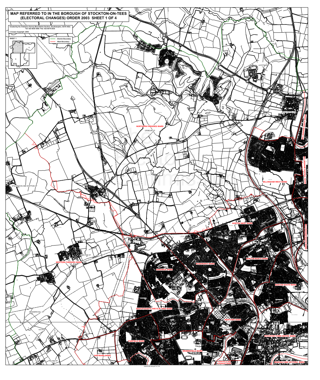 Map Referred to in the Borough of Stockton-On-Tees (Electoral Changes) Order 2003 Sheet 1 of 4