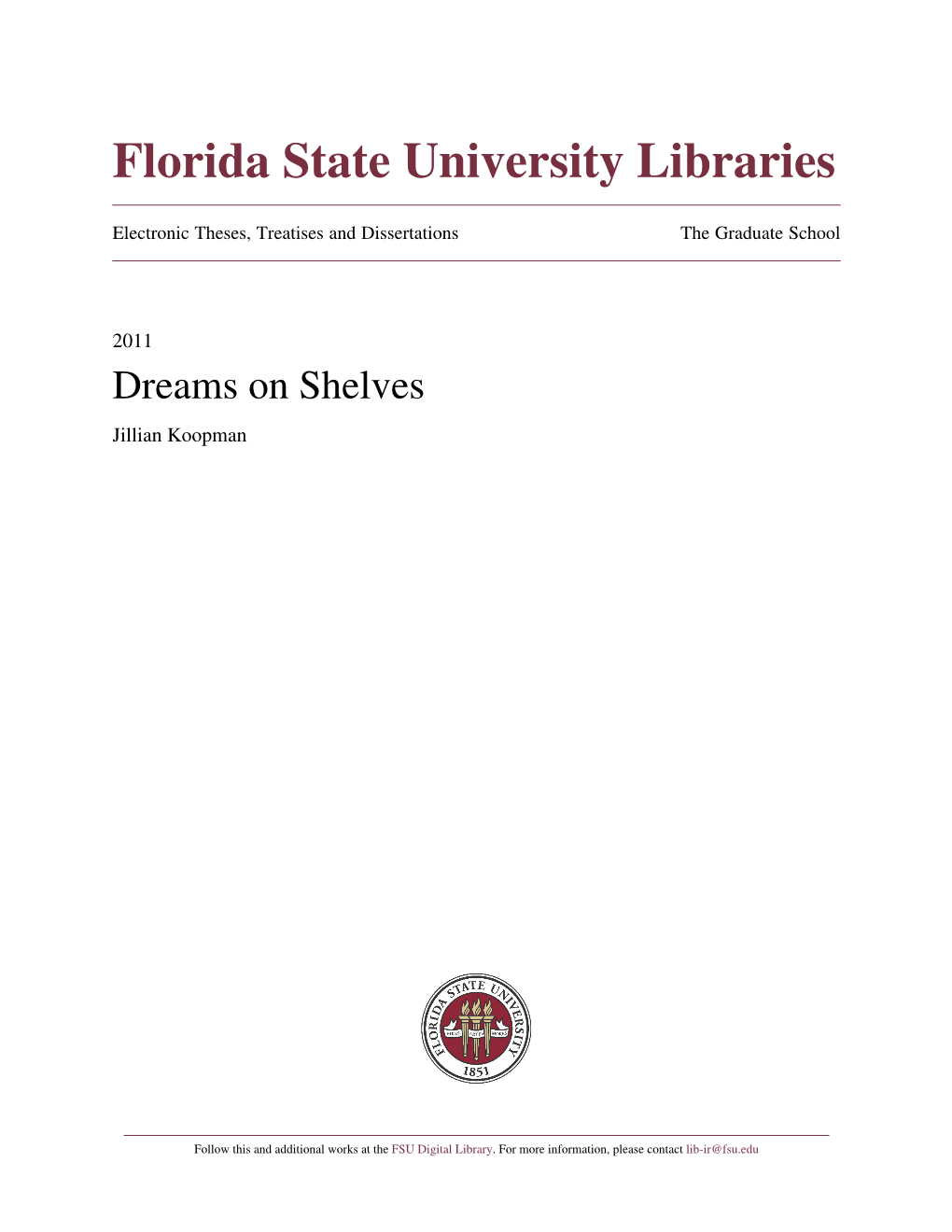 Dreams on Shelves Jillian Koopman