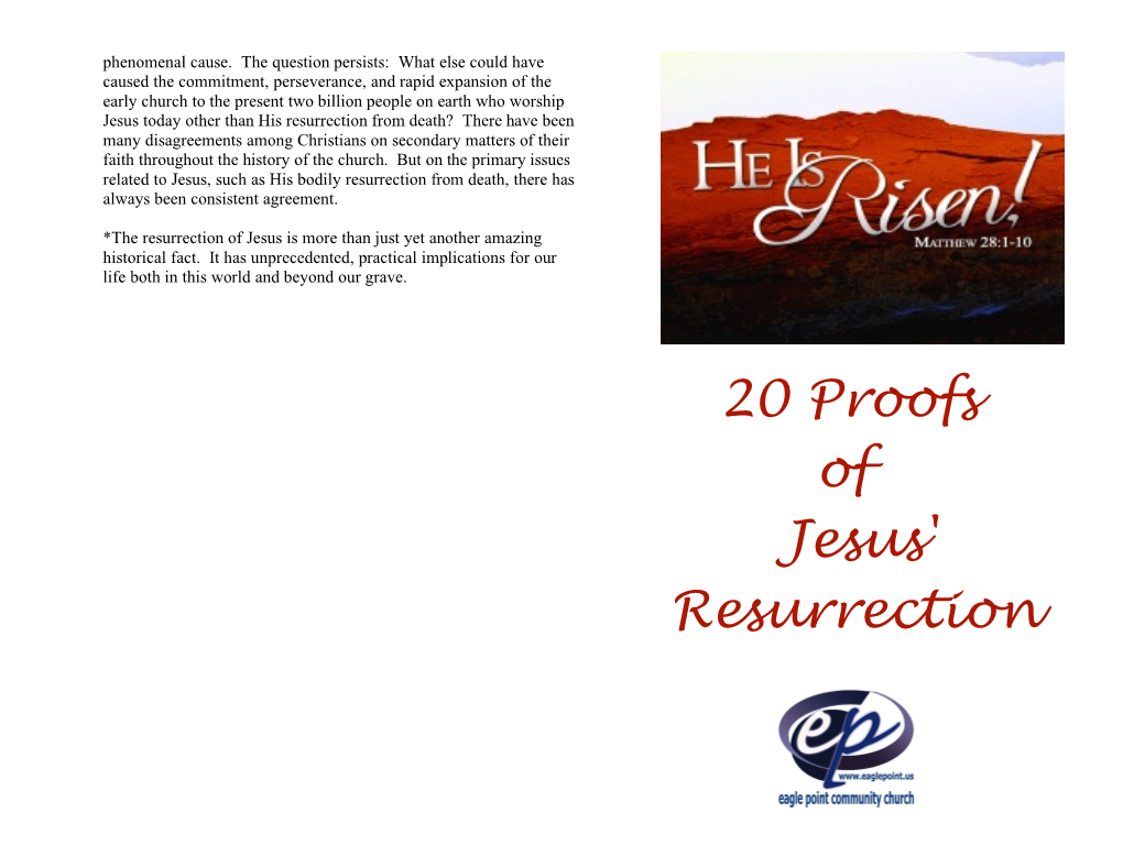 20 Proofs of the Resurrection of Jesus