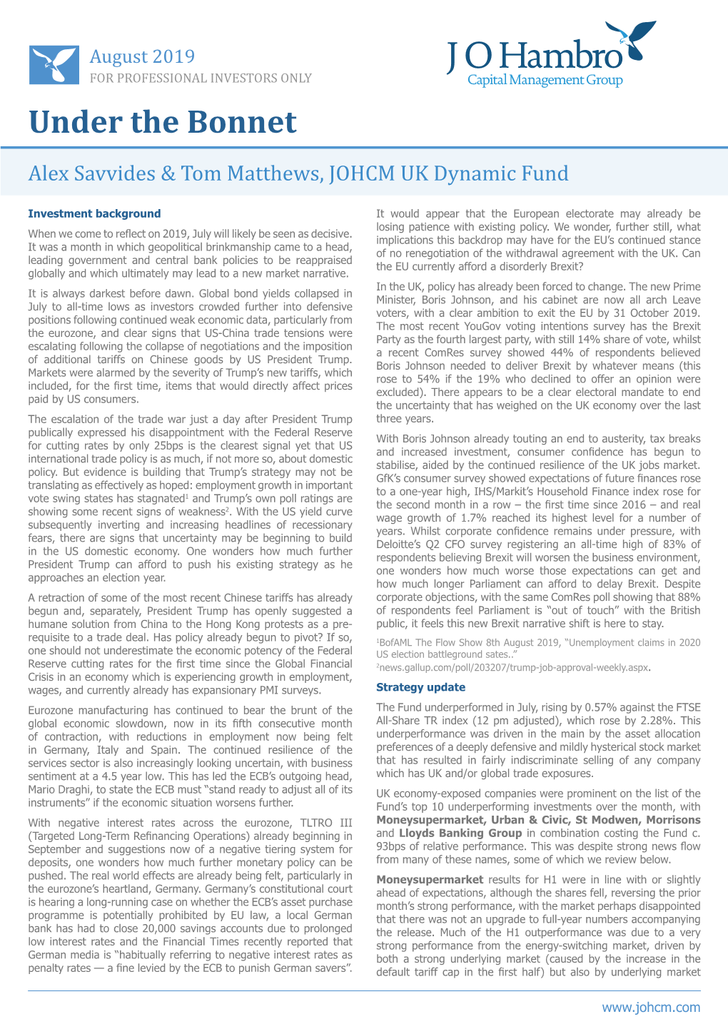 Under the Bonnet Alex Savvides & Tom Matthews, JOHCM UK Dynamic Fund