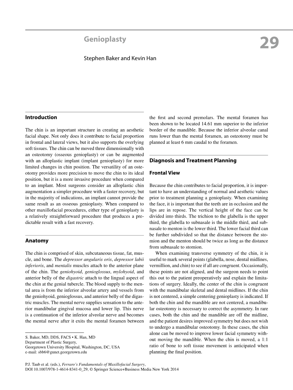 Genioplasty 29 Stephen Baker and Kevin Han
