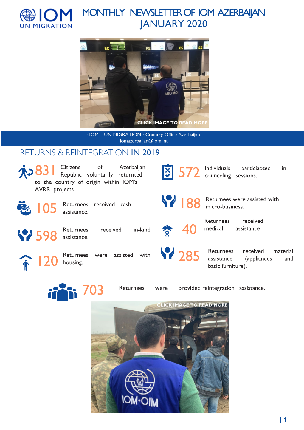 Monthly Newsletter of Iom Azerbaijan January 2020