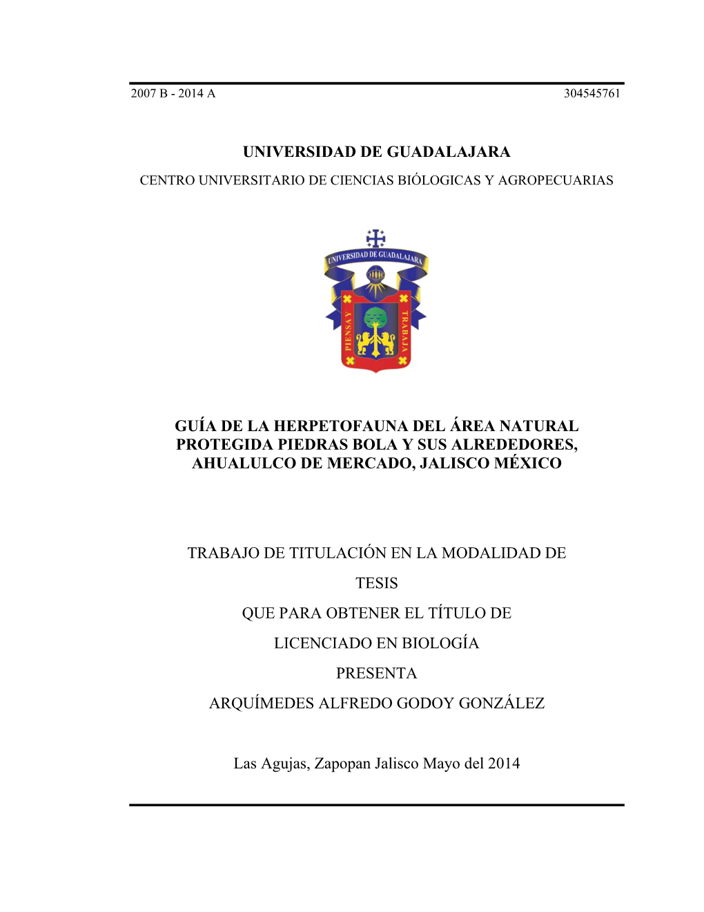 Universidad De Guadalajara Guía De La Herpetofauna