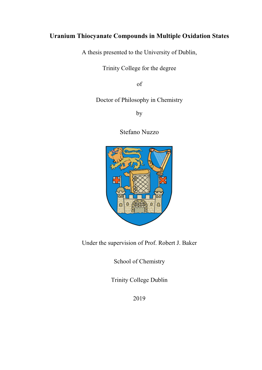 Uranium Thiocyanate Compounds in Multiple Oxidation States Stefano