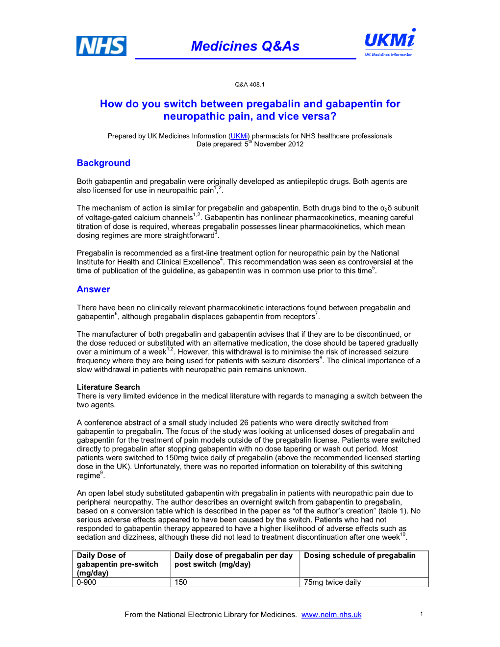 How Do You Switch Between Pregabalin and Gabapentin for Neuropathic Pain, and Vice Versa?