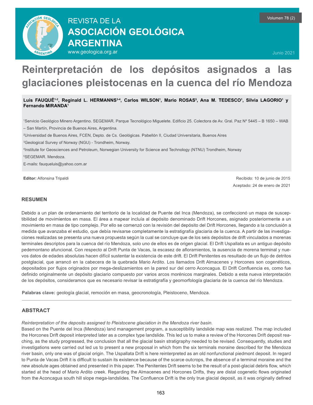 ASOCIACIÓN GEOLÓGICA ARGENTINA Junio 2021