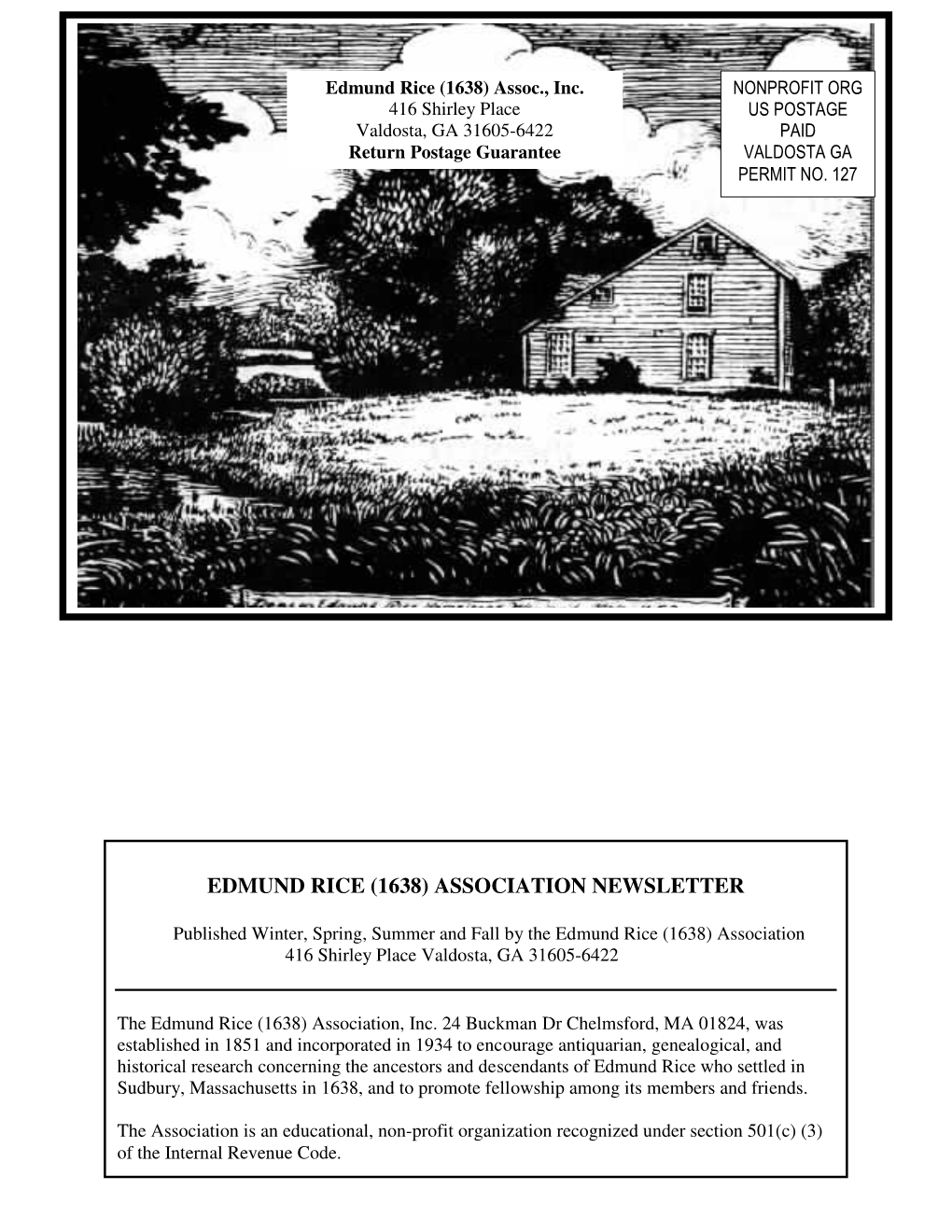 Edmund Rice (1638) Association Newsletter