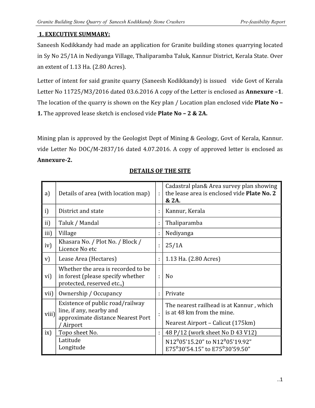 Saneesh Kodikkandy Had Made an Application for Granite Building