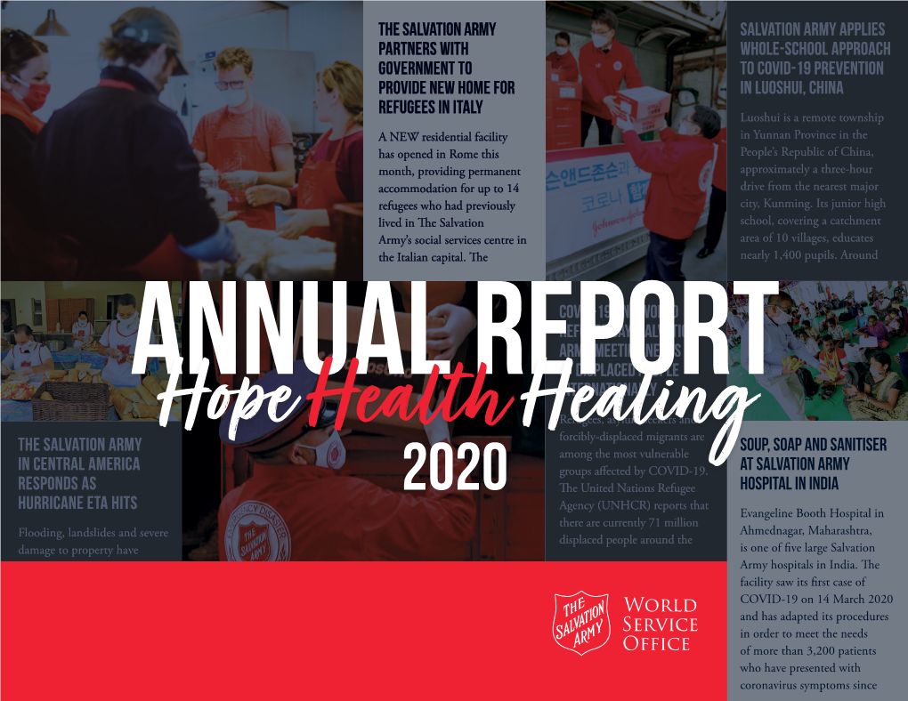 2020 Annual Report Hope Health Healing 5 COVID-19 PROGRAMS