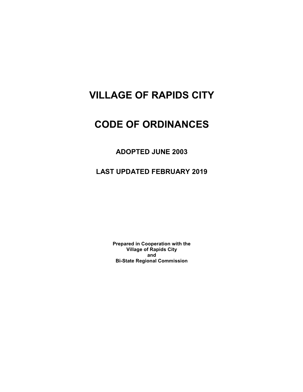 Village of Rapids City Code of Ordinances