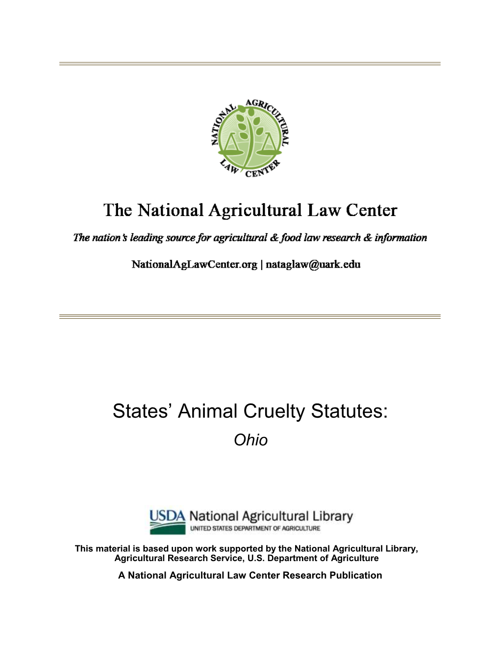 States' Animal Cruelty Statutes