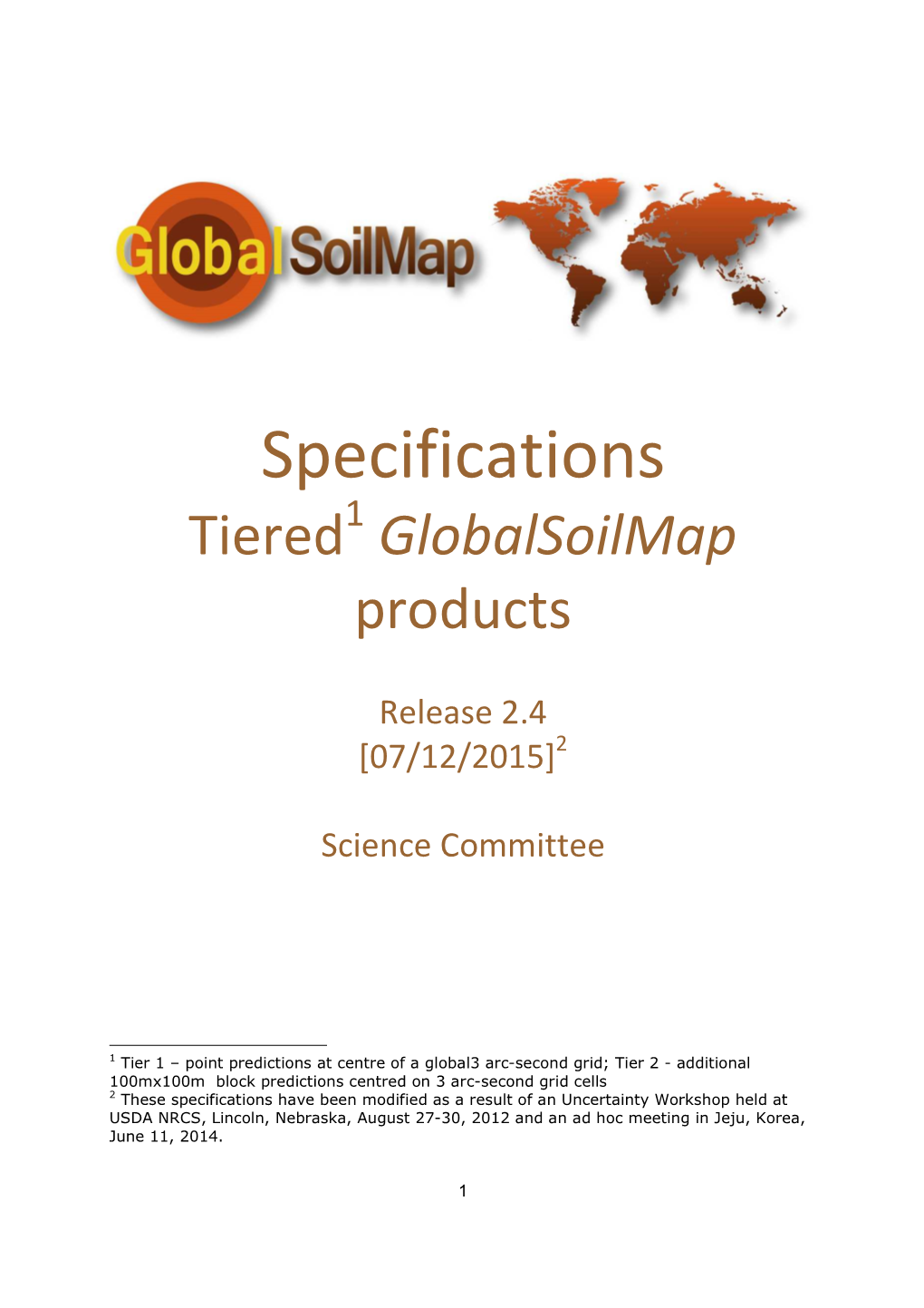 Globalsoilmap Specifications December 2015