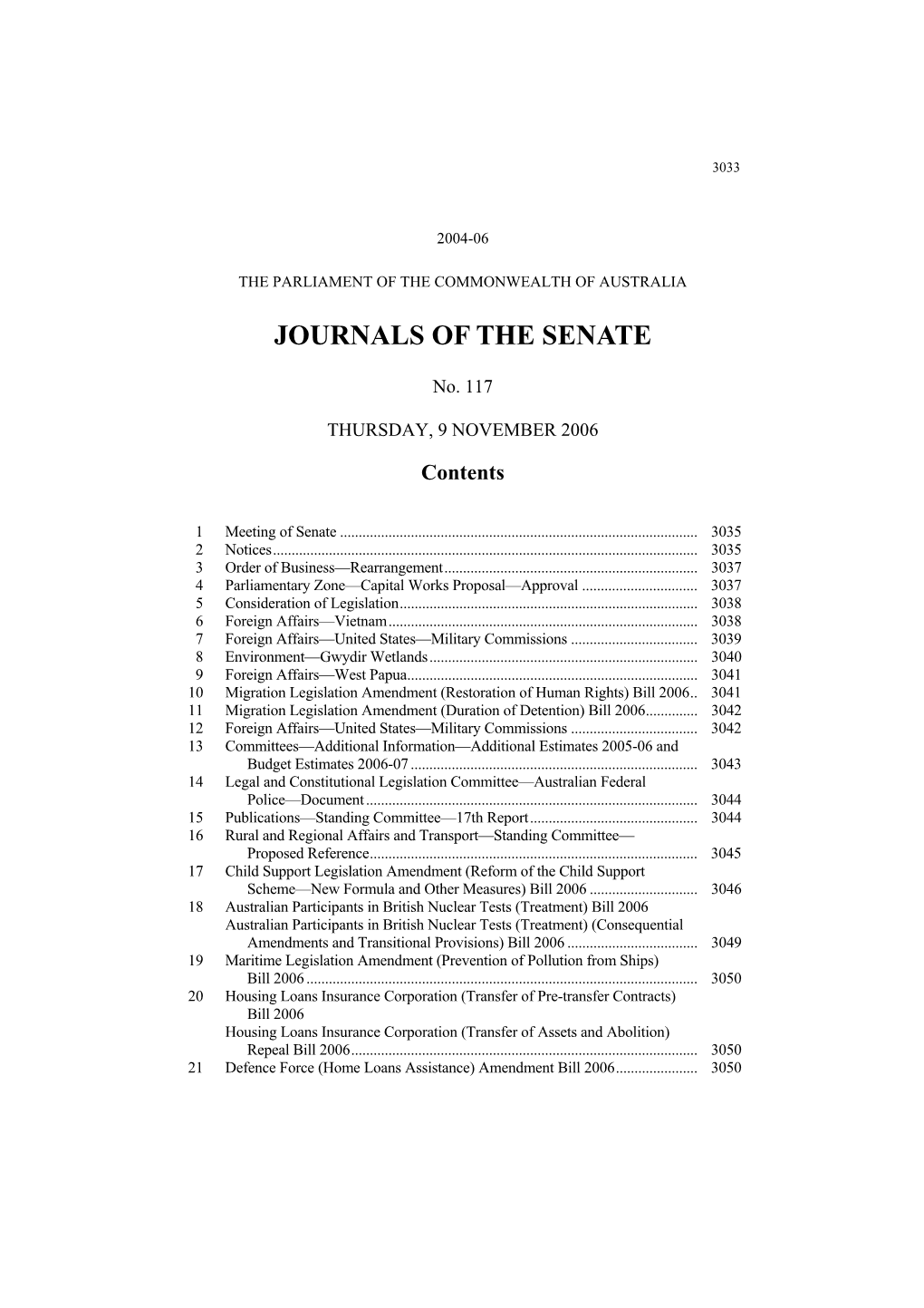 Journals of the Senate