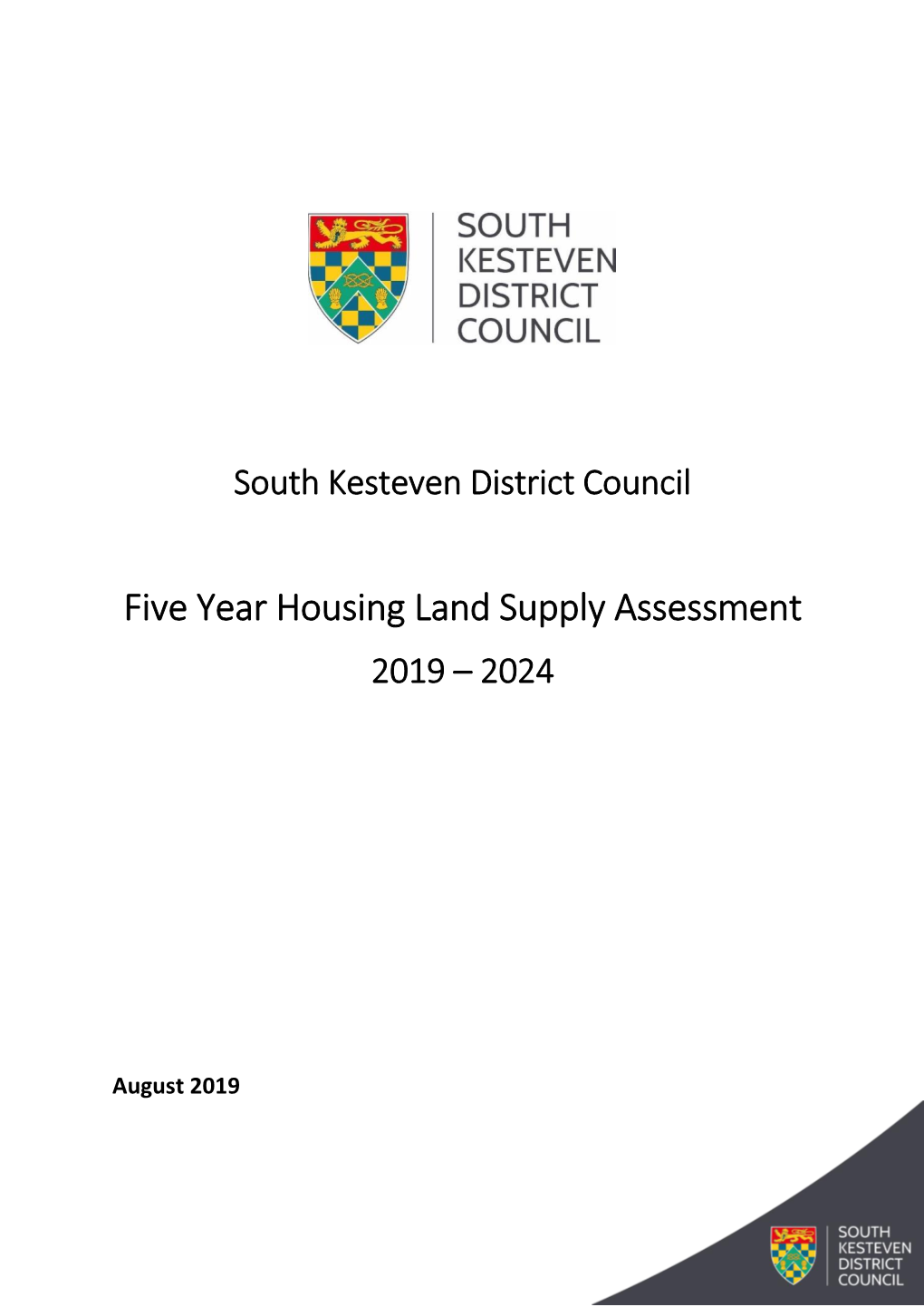 Five Year Housing Land Supply Assessment 2019 – 2024