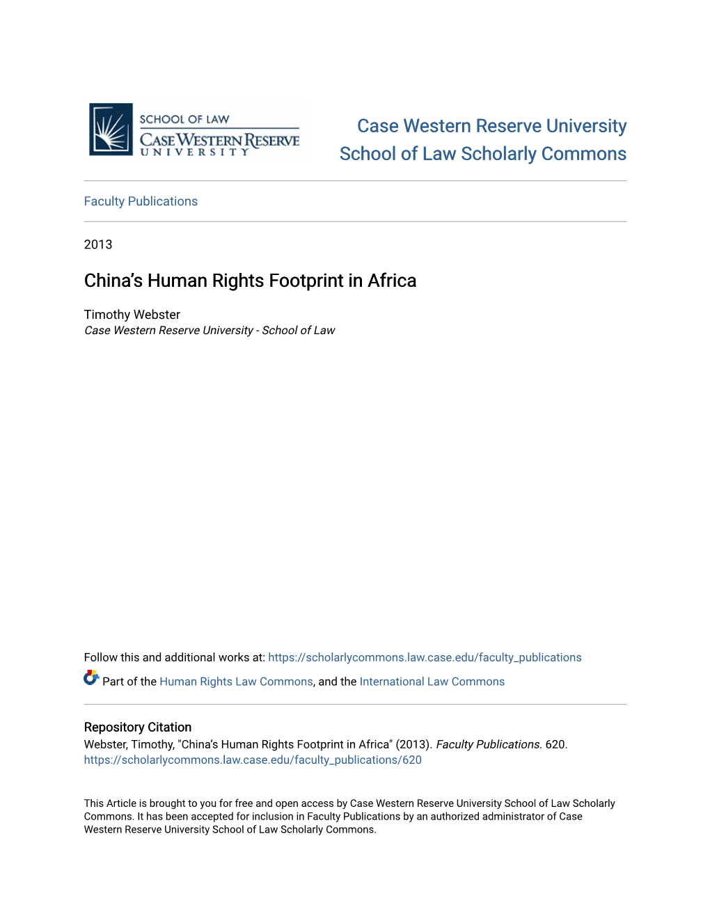 China's Human Rights Footprint in Africa