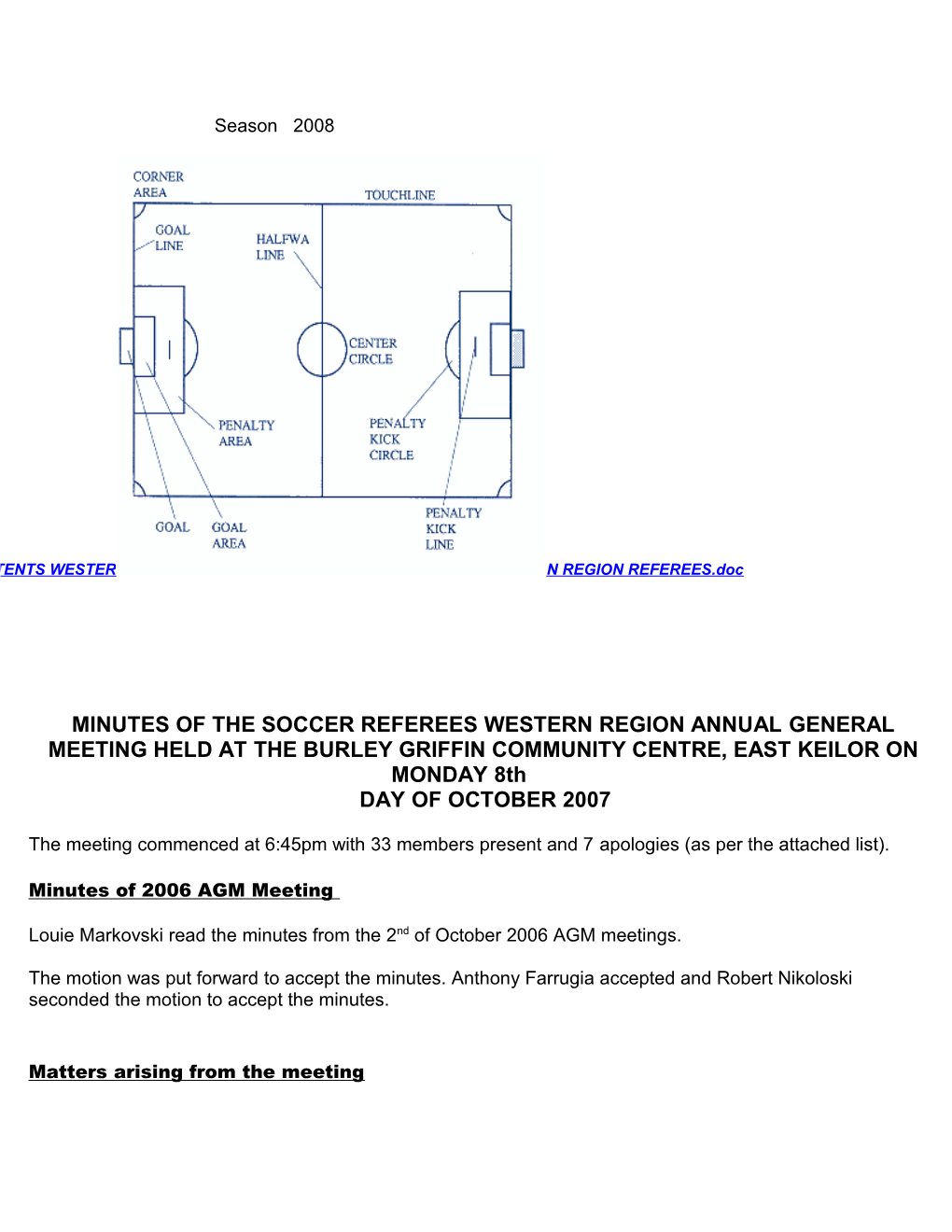 Appointents Western Region Referees