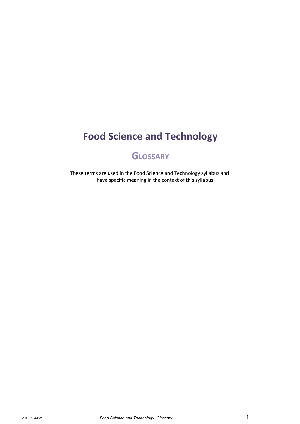 Food Science and Technology s1