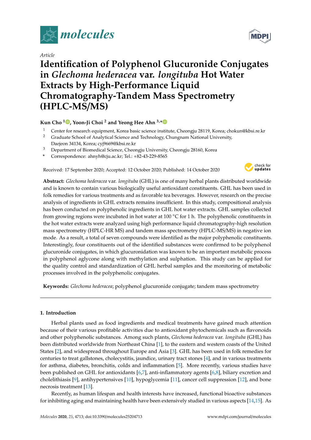 Identification of Polyphenol Glucuronide Conjugates In