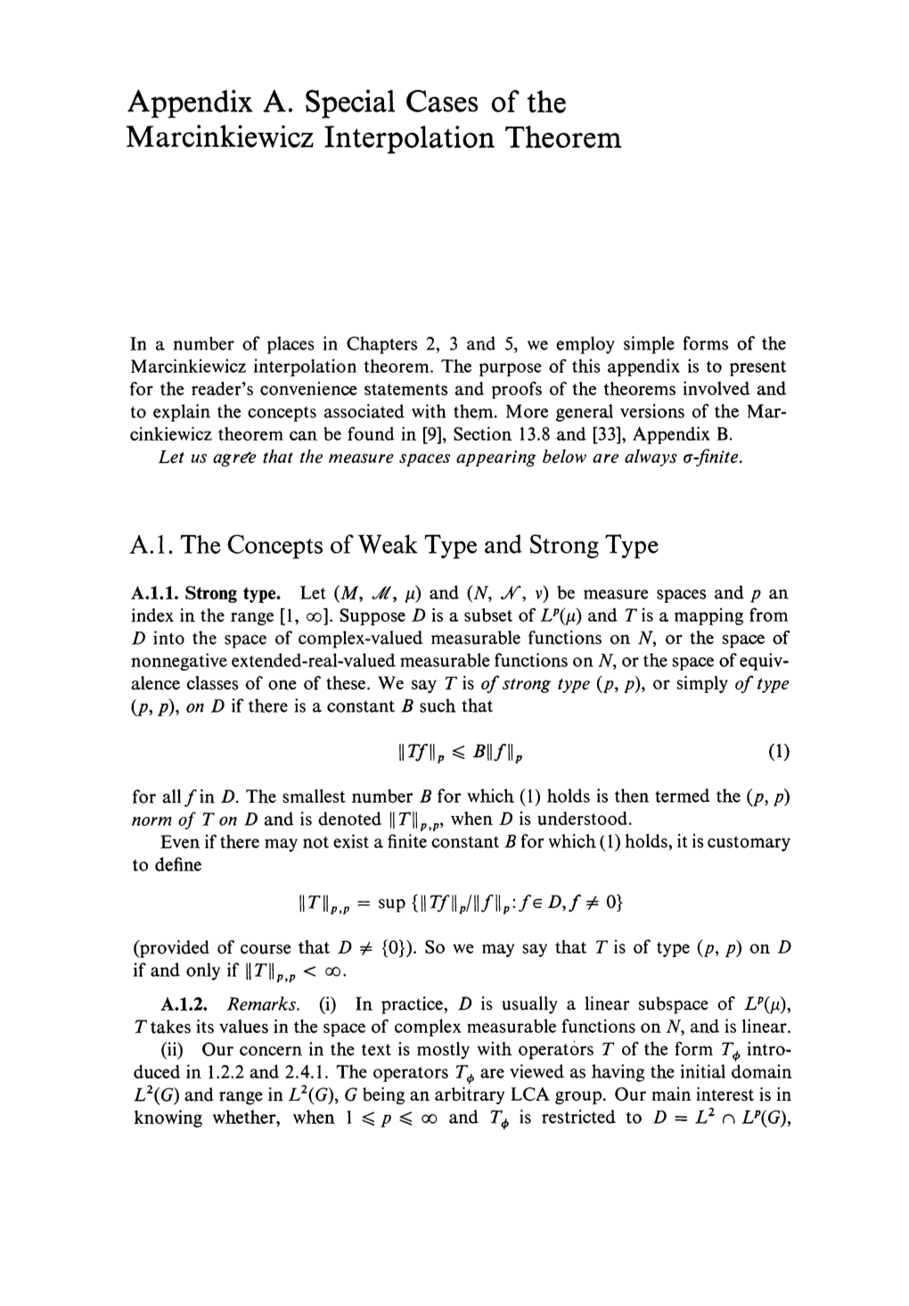 Appendix A. Special Cases of the Marcinkiewicz Interpolation Theorem