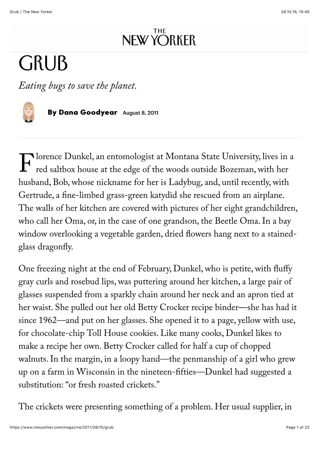 Grub | the New Yorker 28.10.19, 15�45