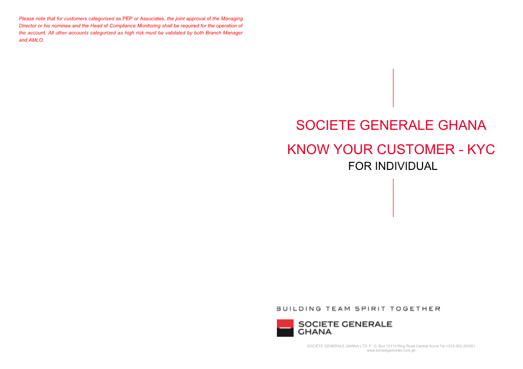 Societe Generale Ghana Know Your Customer - Kyc