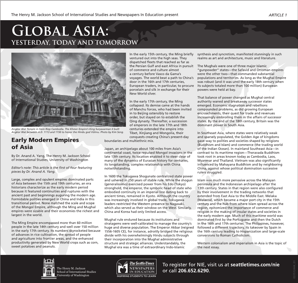 Global Asia: YESTERDAY, TODAY and TOMORROW