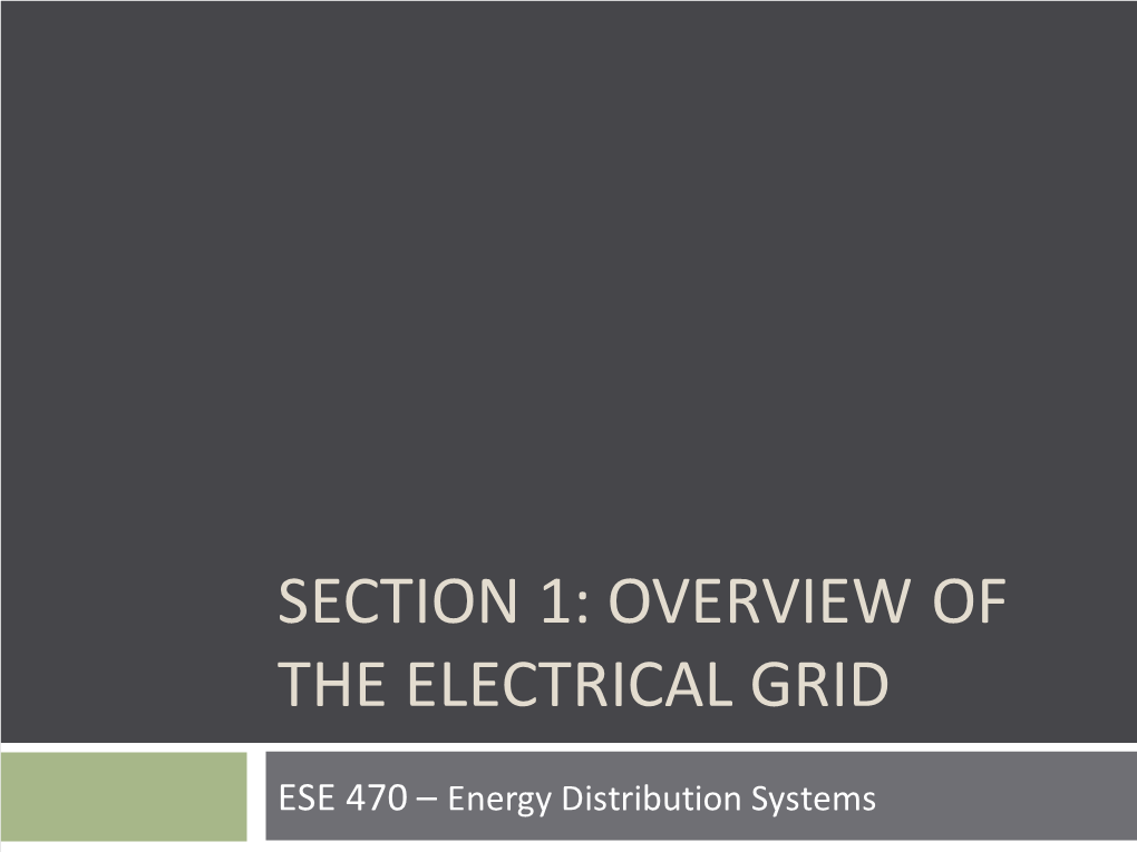 Overview of the Electrical Grid