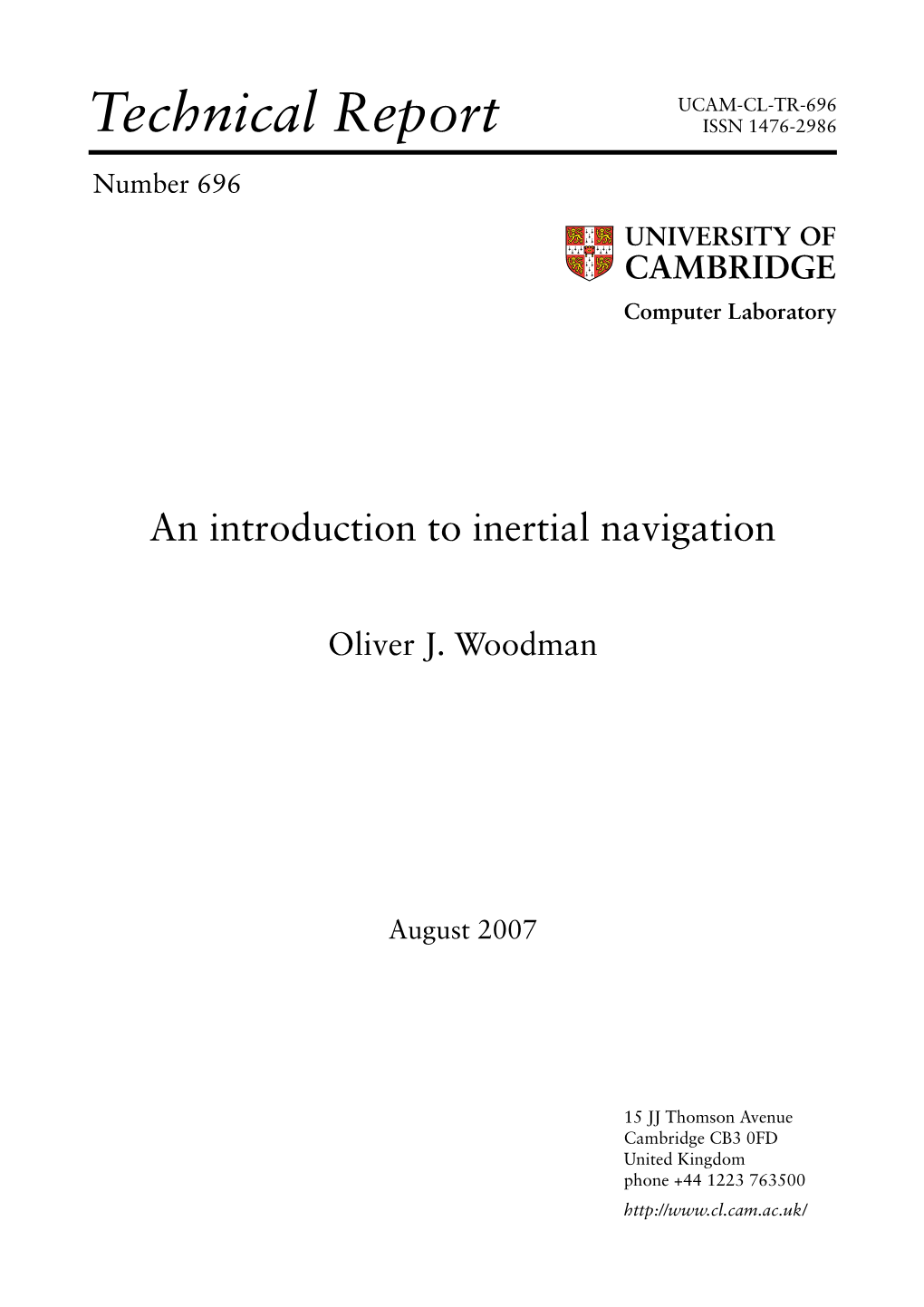 An Introduction to Inertial Navigation