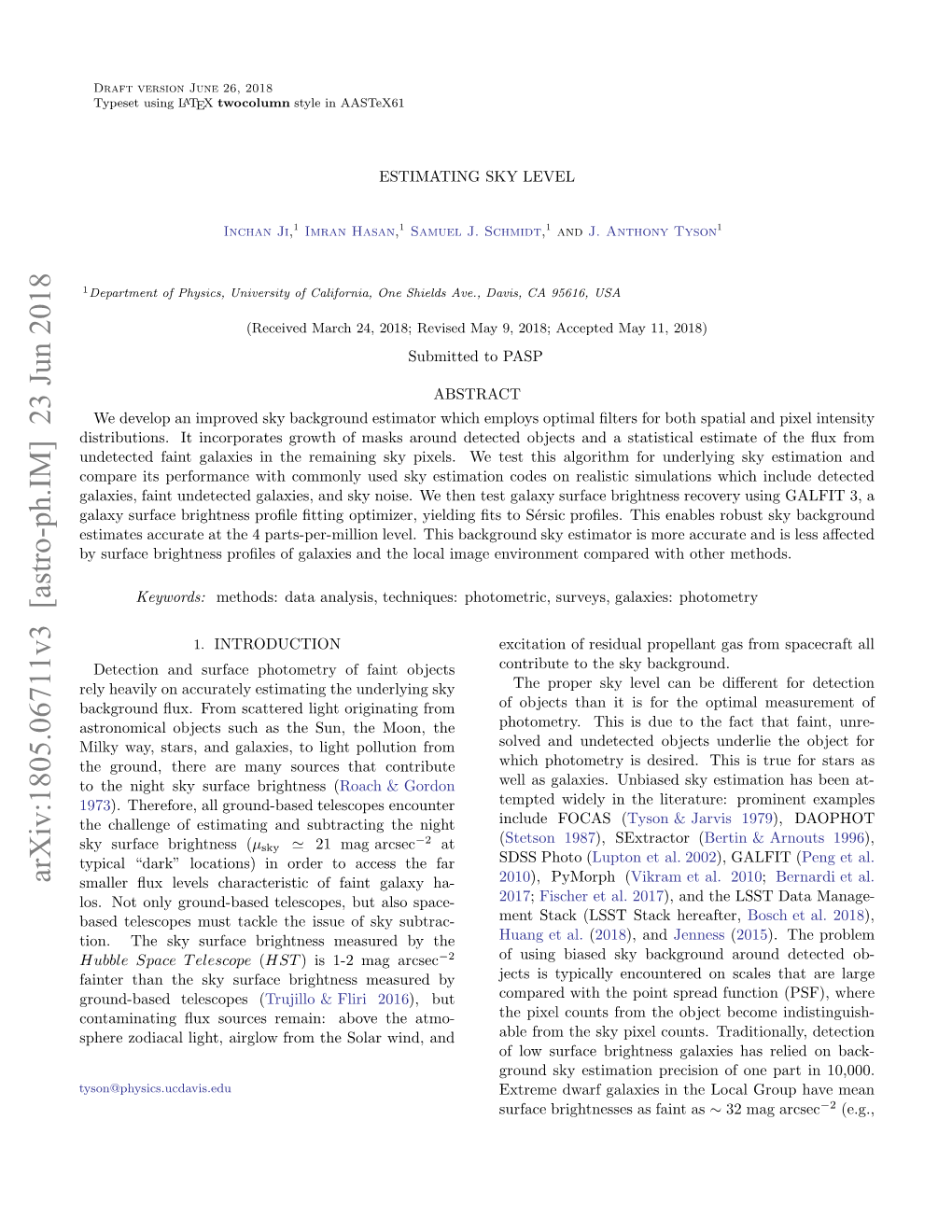 Arxiv:1805.06711V3 [Astro-Ph.IM]