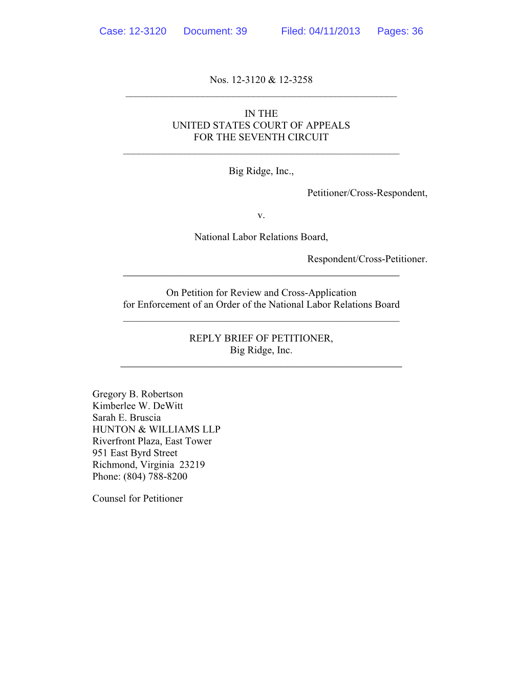 Big Ridge, Inc. V. NLRB