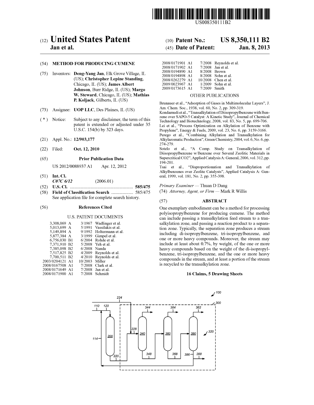 (12) United States Patent (10) Patent No.: US 8,350,111 B2 Jan Et Al