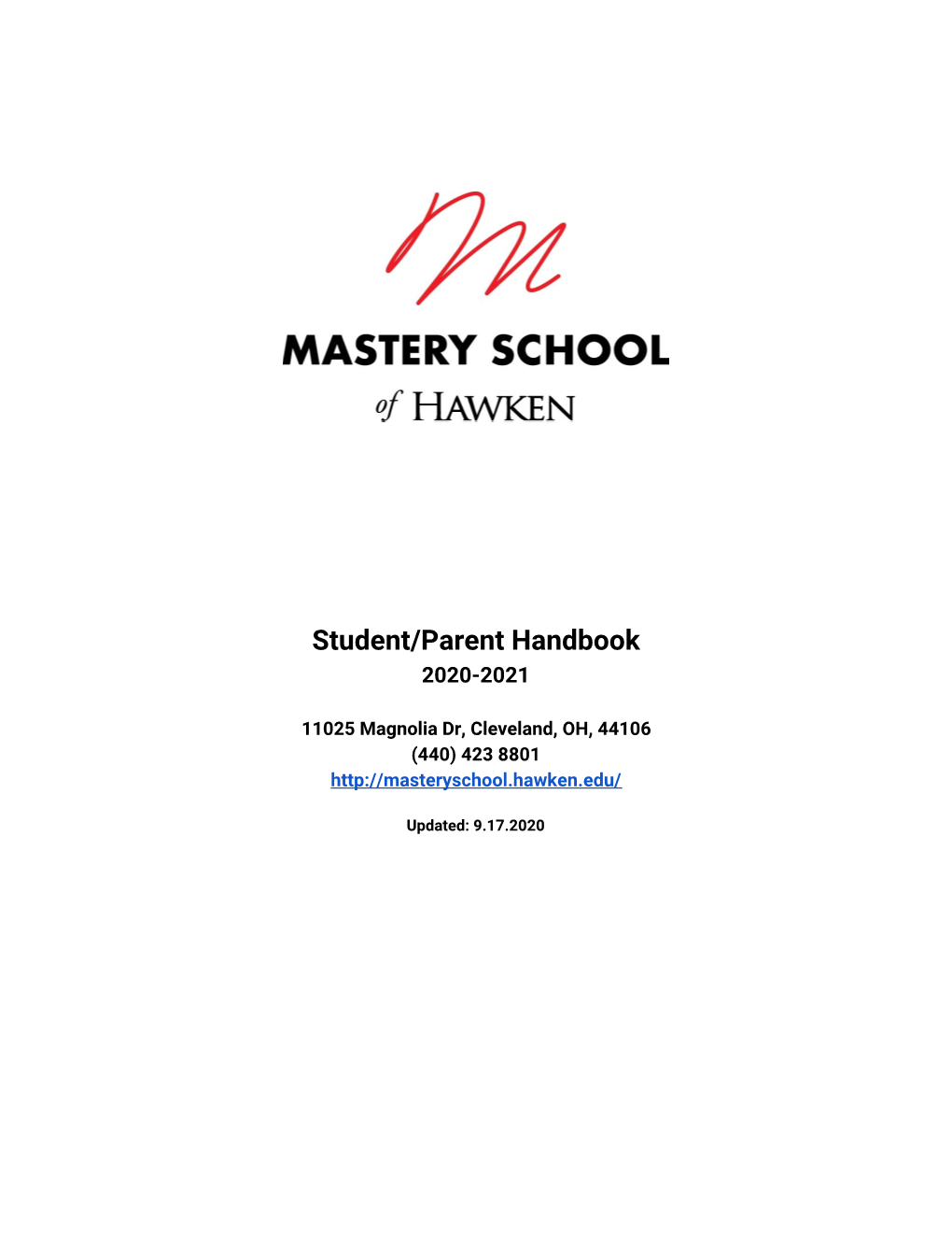 Student/Parent Handbook 2020-2021