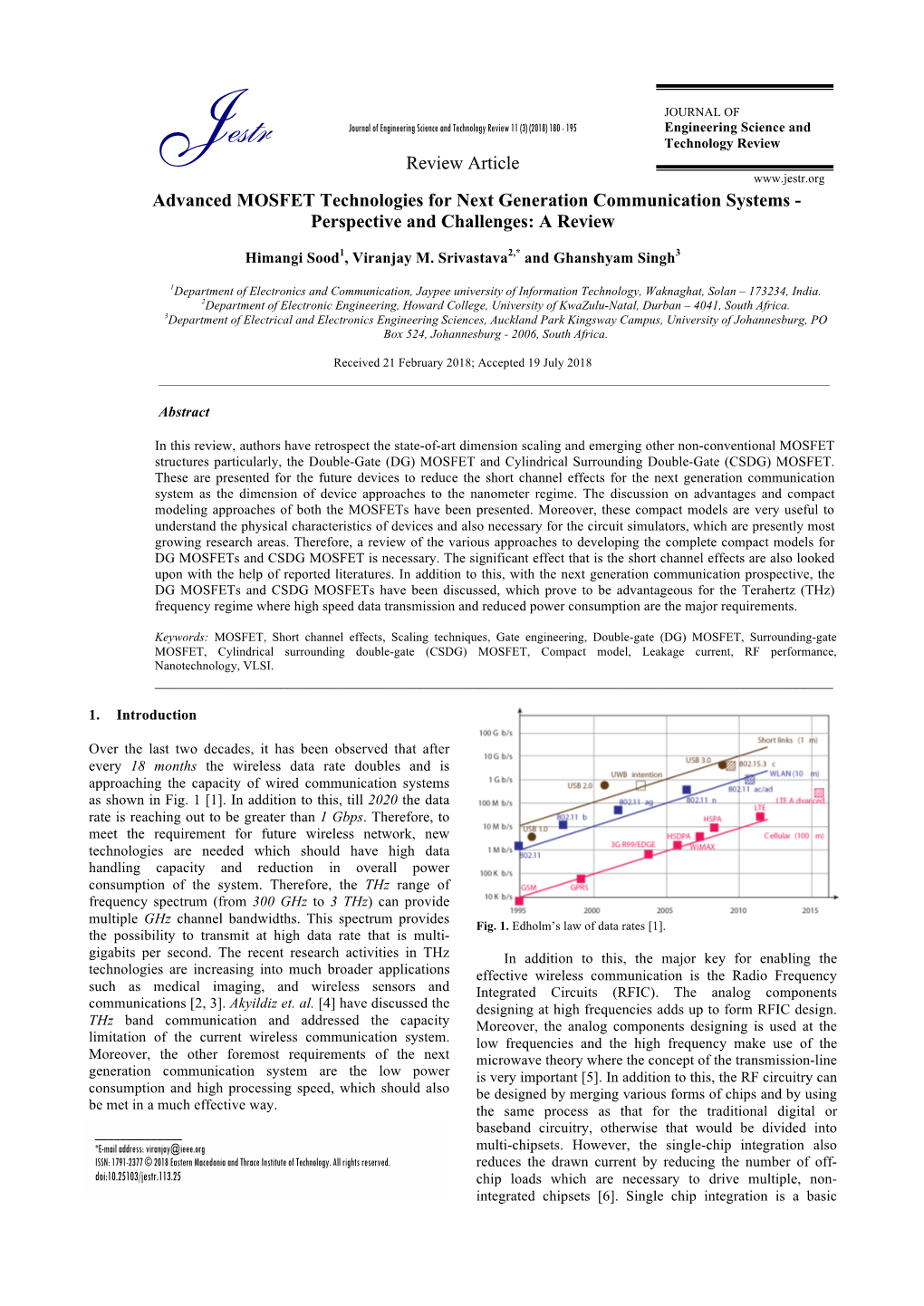 Review Article Advanced MOSFET Technologies for Next Generation