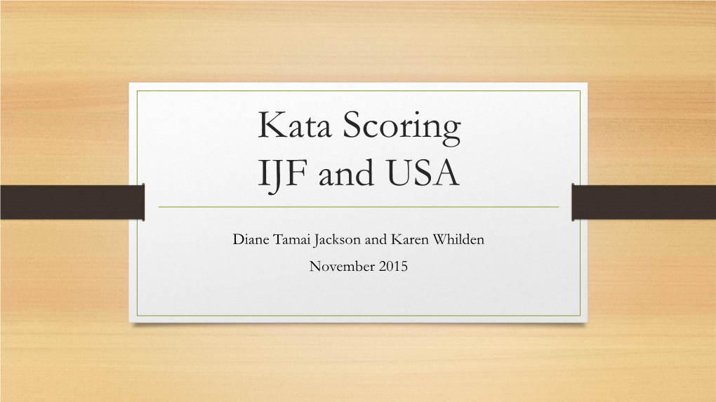 Kata Scoring IJF and USA