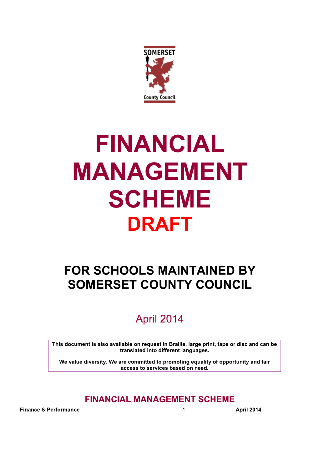 Financial Management Scheme 2014.15 DRAFT VERSION