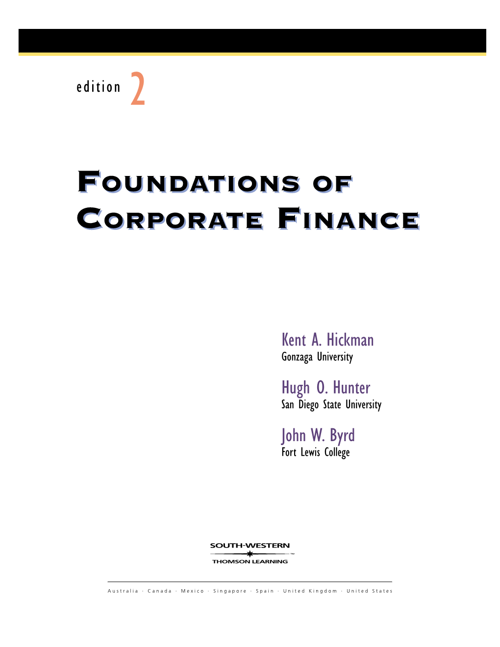 Foundations of Corporate Finance