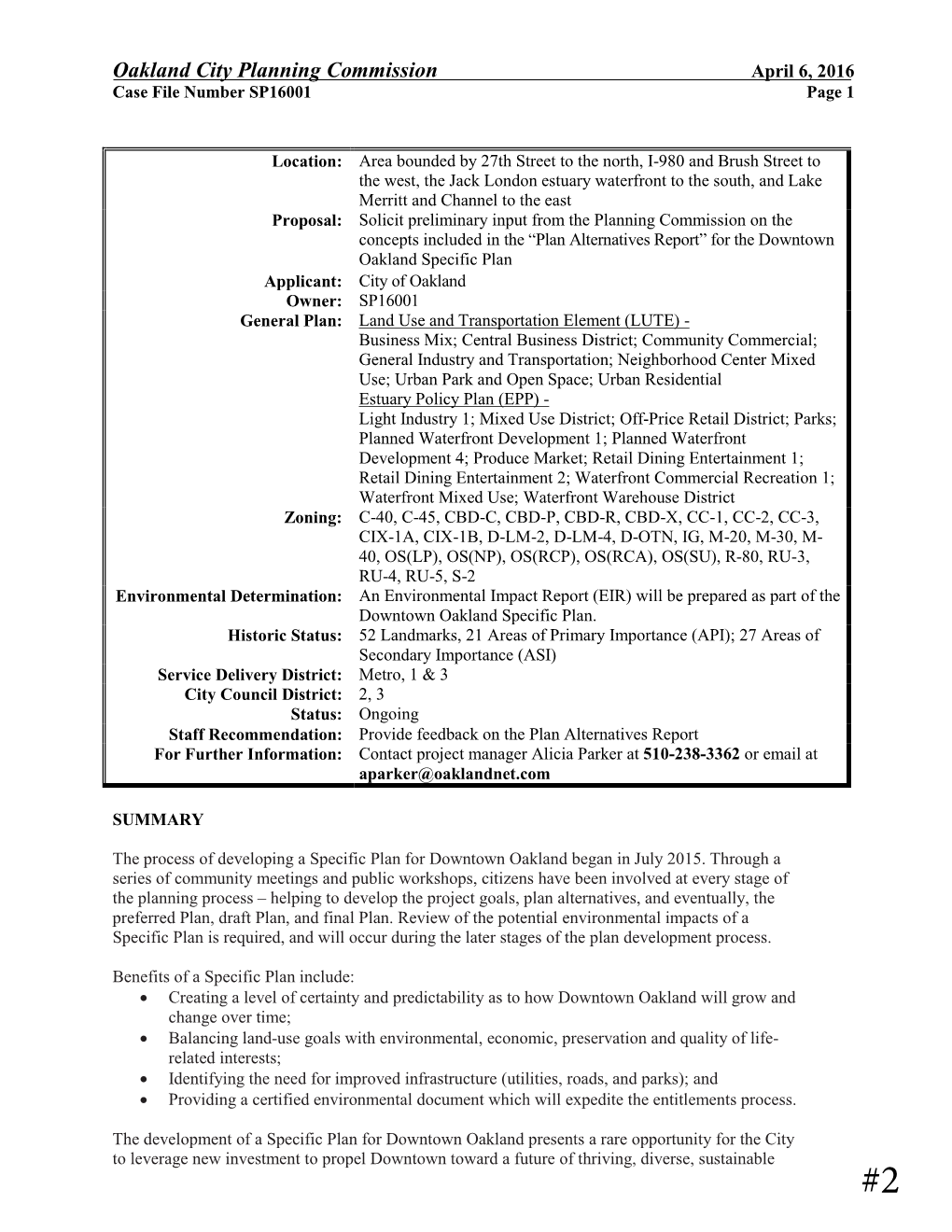 City Planning Commission April 6, 2016 Case File Number SP16001 Page 1