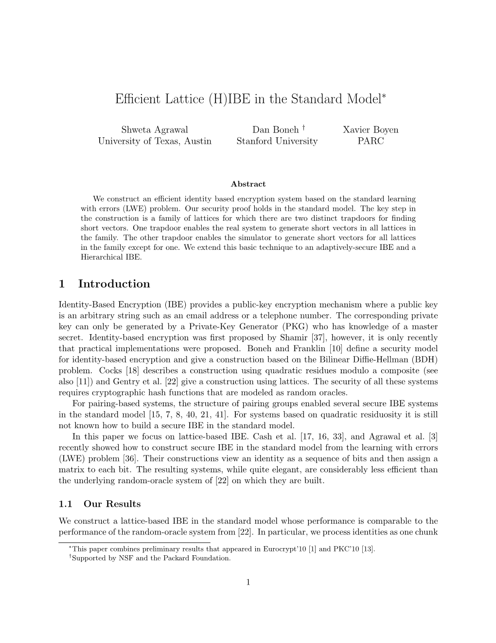 Efficient Lattice (H)IBE in the Standard Model