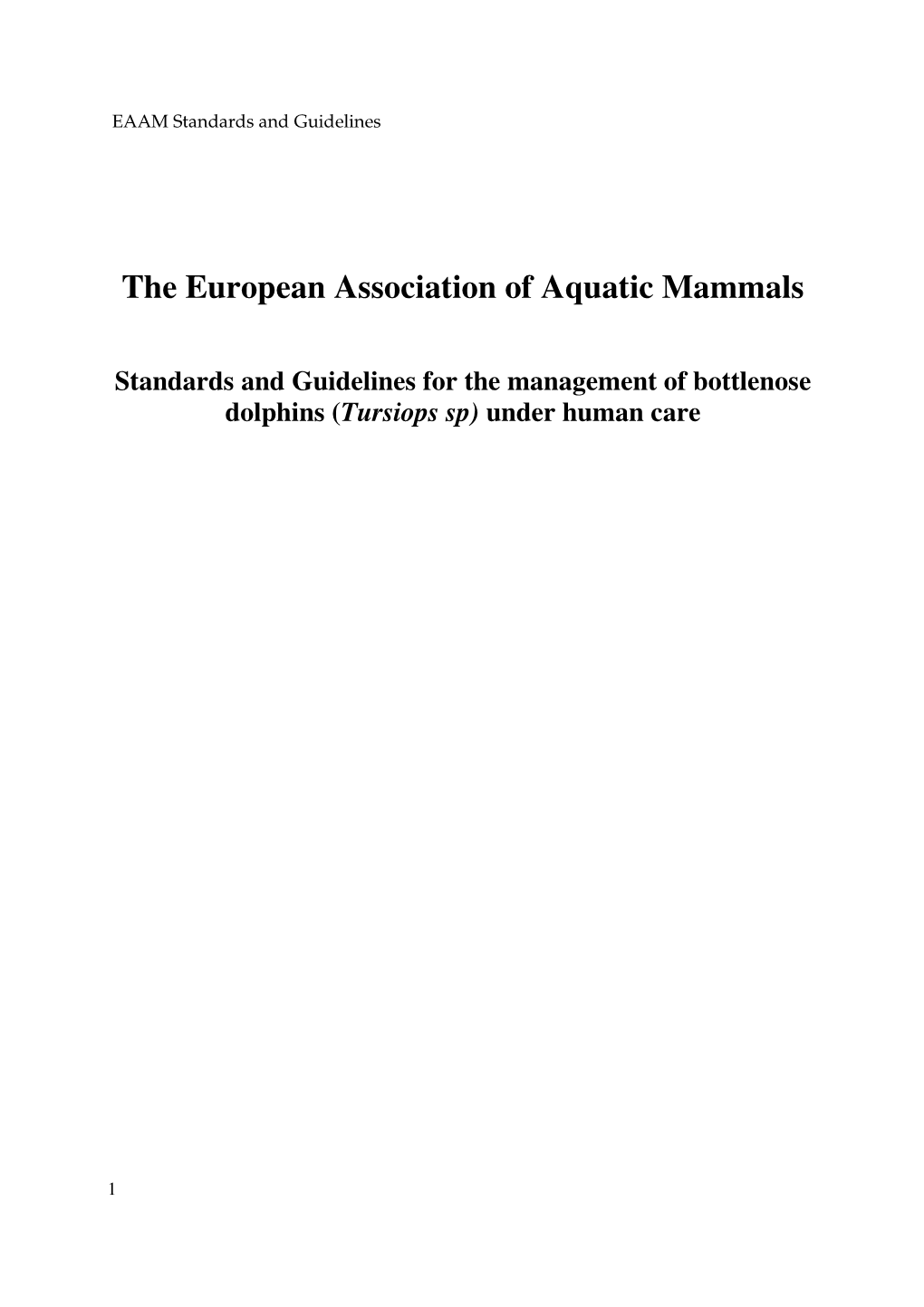 The European Association of Aquatic Mammals